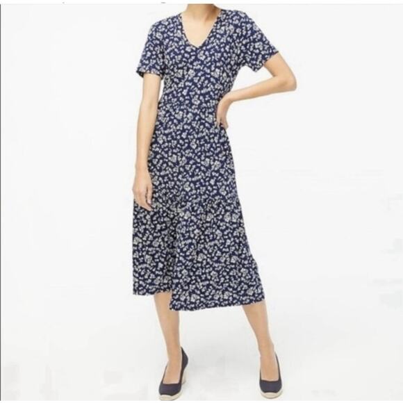 NWT J Crew Factory Womens Tiered Knit Midi Dress XXL Floral Cottagecore Cotton - Picture 2 of 14